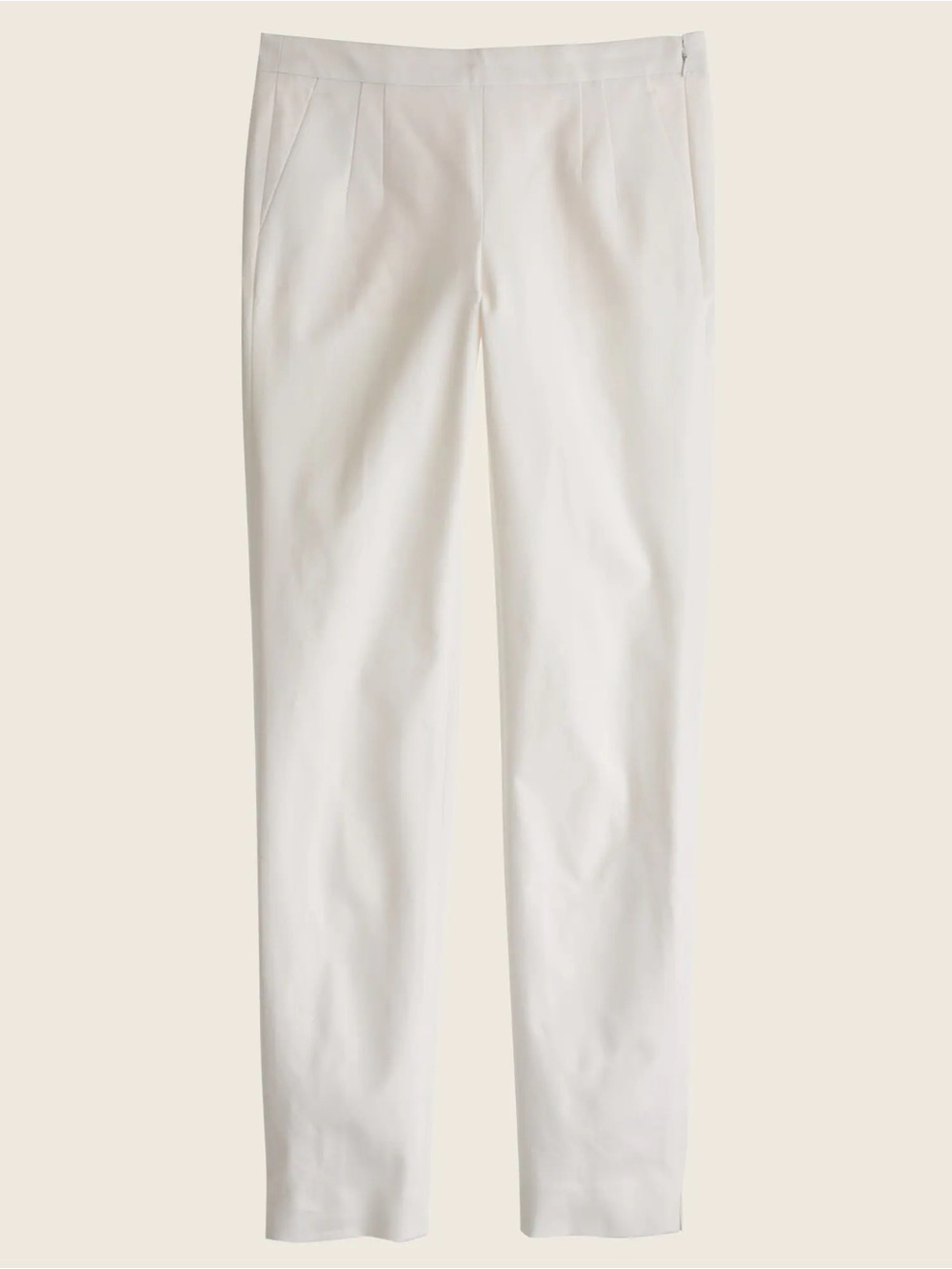 J.CREW Martie Pant in Bi-stretch Cotton Ivory Size 4 Tall